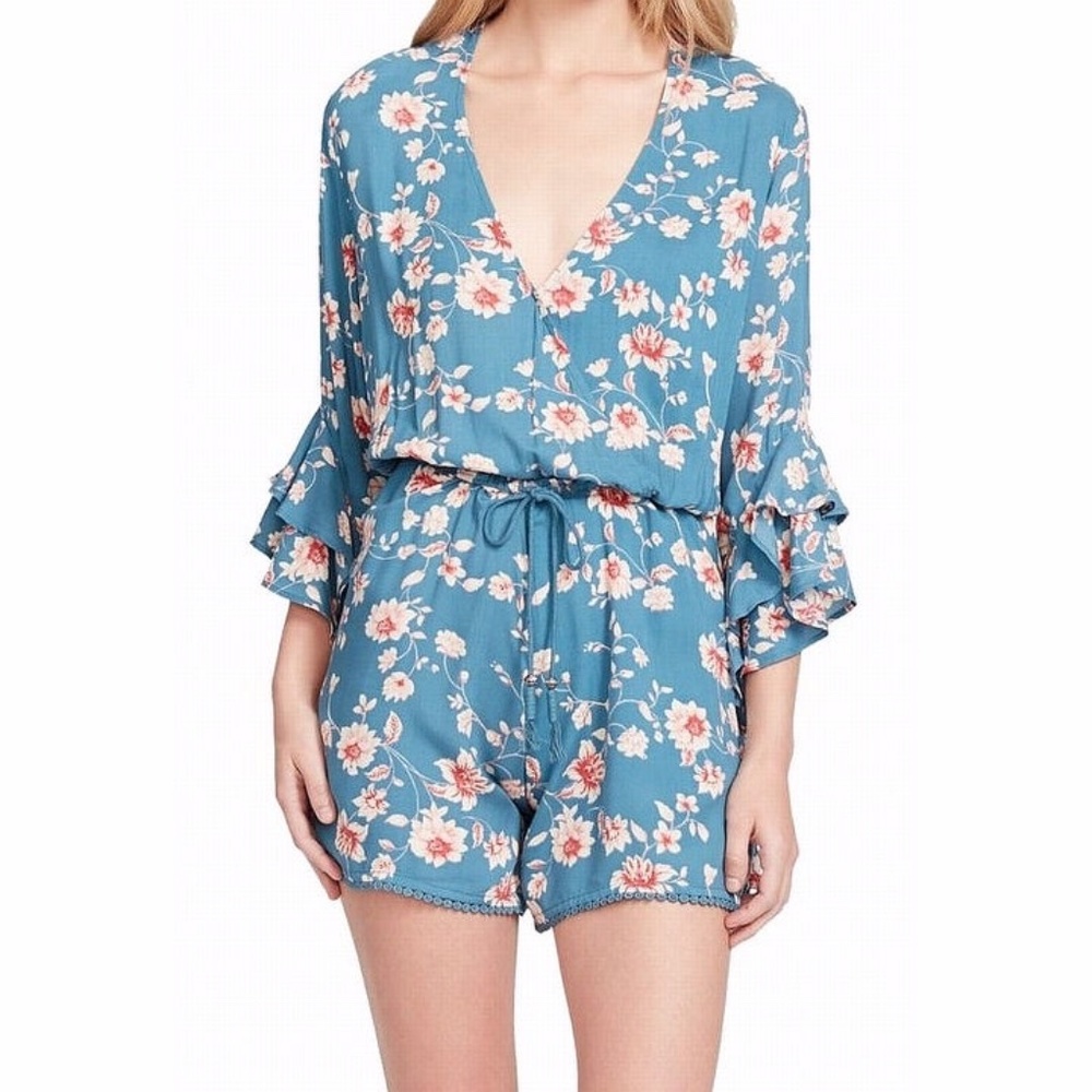 Blue Floral Romper